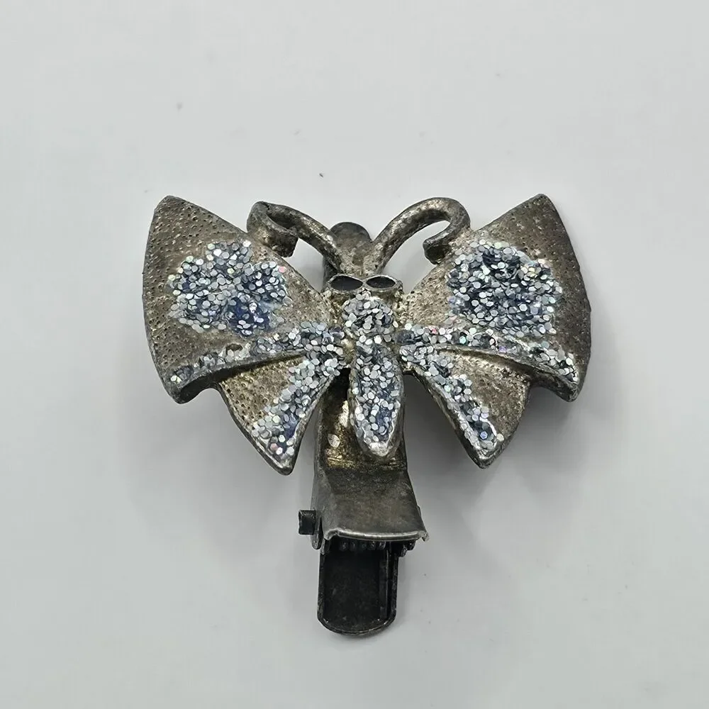 Vintage Butterfly Metal Hair Clip 1 1/4
